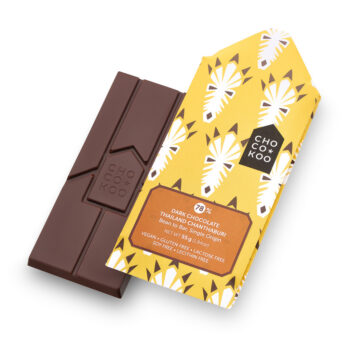 Thailand 78% dark chocolate bar, Chocokoo, front of package.